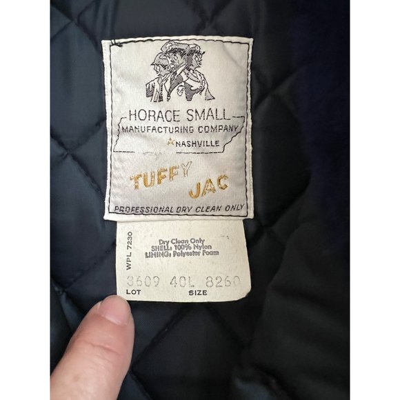 Horace Small Tuffy Jac Police Jacket Black Nylon w/Faux Fur Collar Vintage 40L - Picture 9 of 9